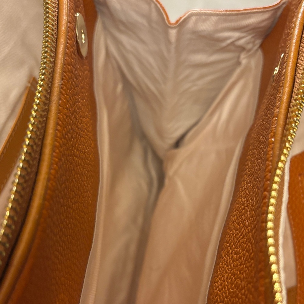 Valentina Rich Tan Shoulder Bag, Genuine Leather, Made in Italy - Picture 14 of 16